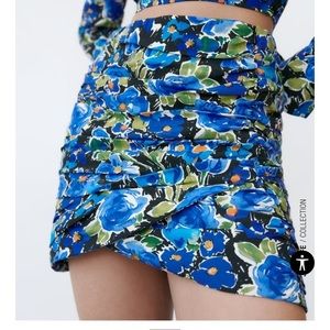 Zara Floral High Waist Mini Skirt NWT Size Medium